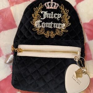 Juicy Couture Black Velour Backpack